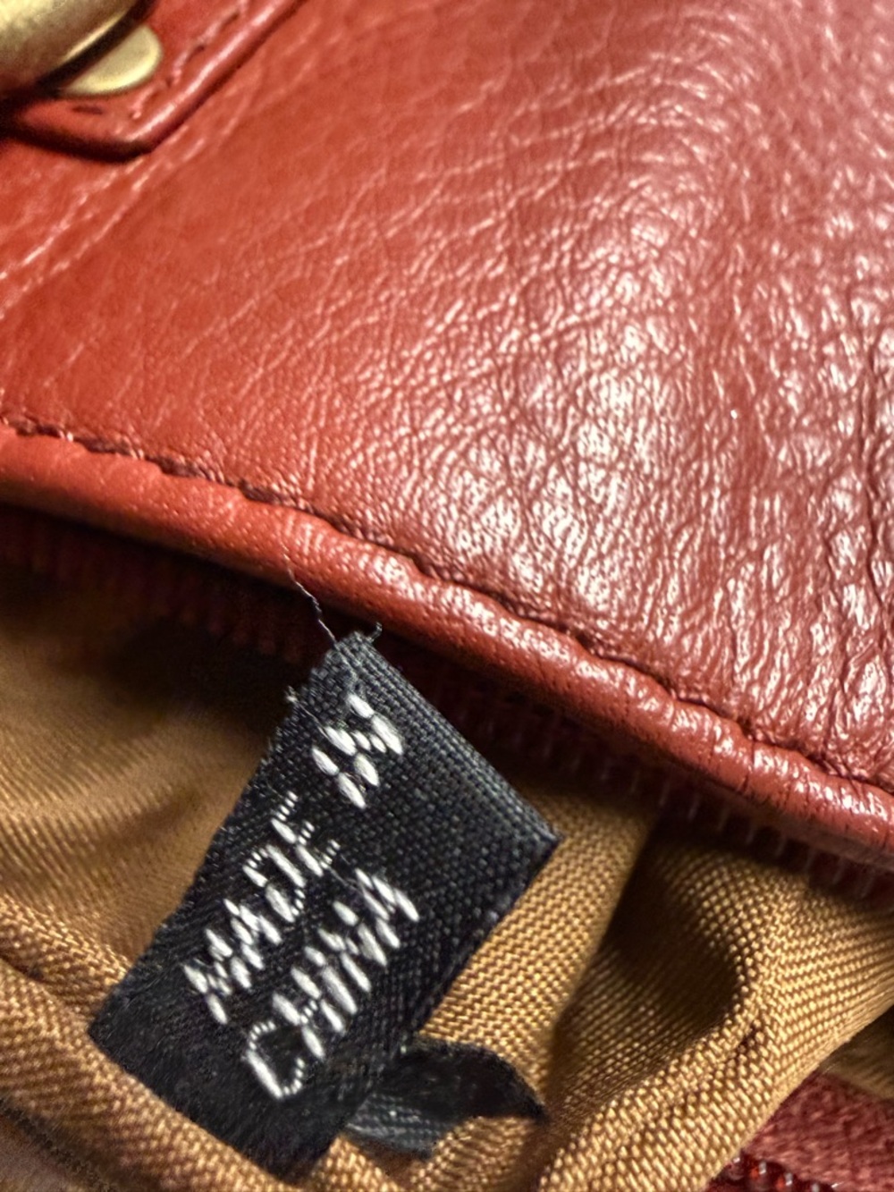 HOBO Red Leather Shoulder Bag with Brass Rings - Picture 8 of 11